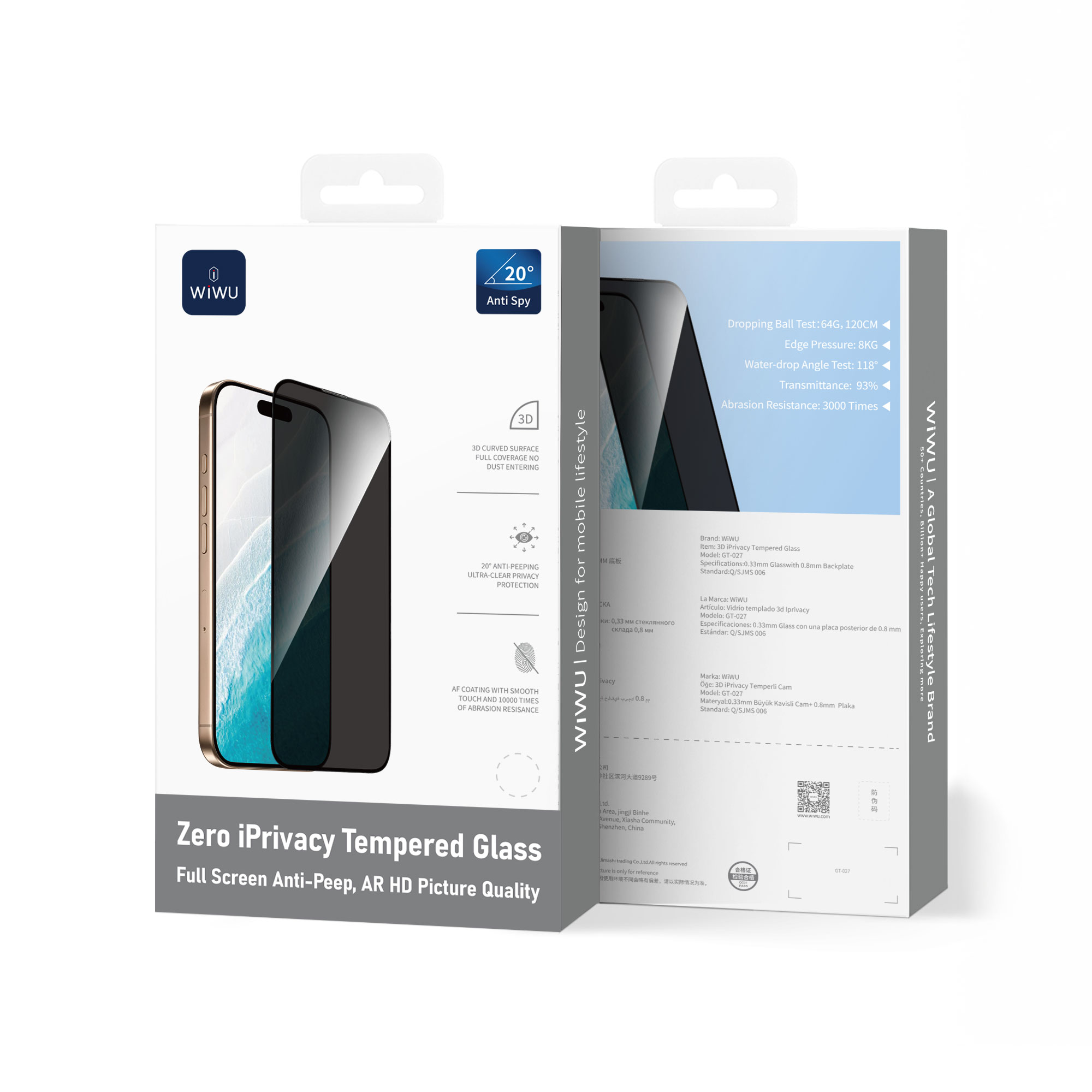 WiWU iPrivacy 3D Tempered Glass for iPhone 17 Pro Max